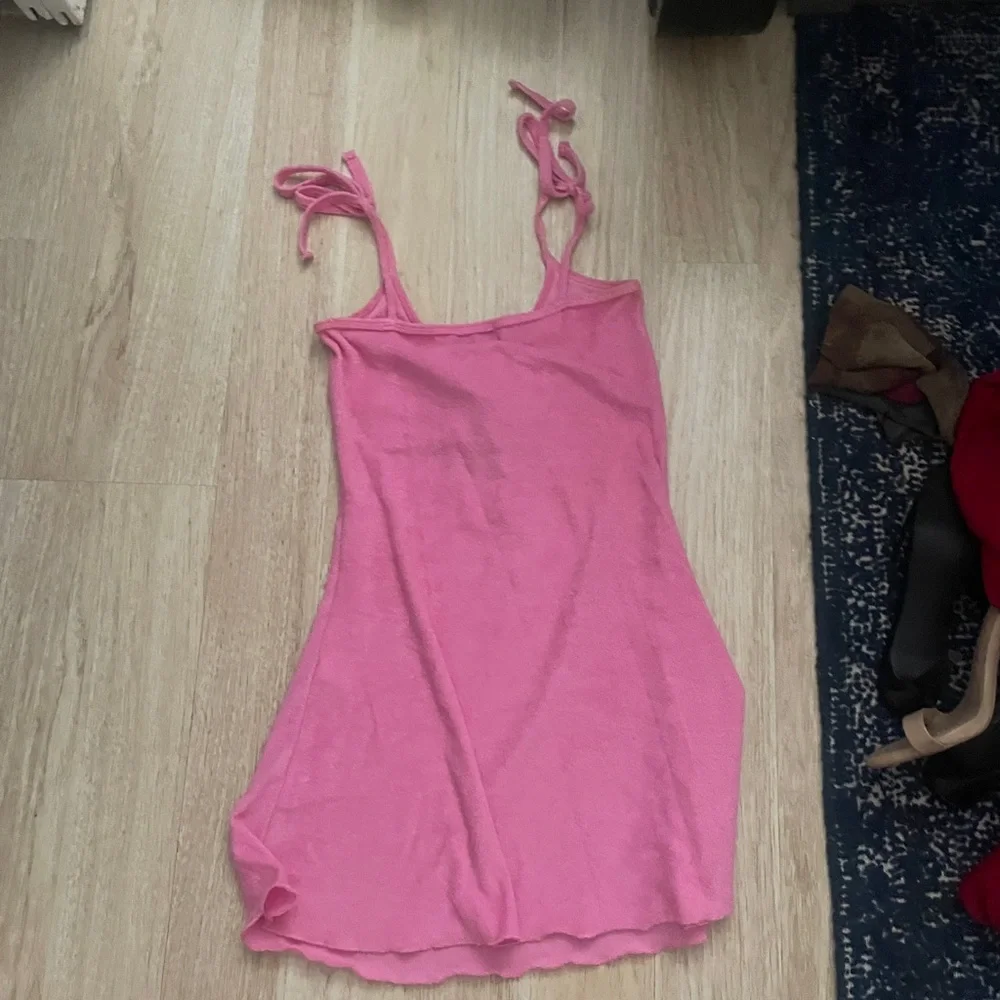 Current Mood Pink Tie-Strap terry cloth dress - Picture 3 of 3